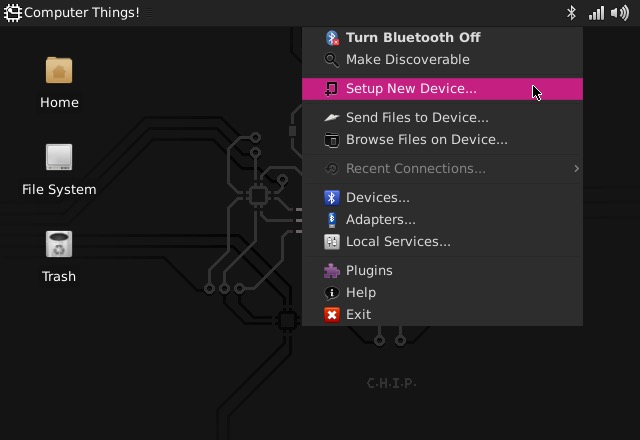 Bluetooth settings menu