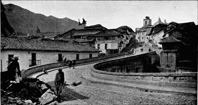 Illustration: BRIDGE ENTERING QUITO.