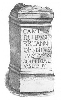 Altar dedicated to the field deities of Britain, found at Castle Hill
on the wall of Antoninus Pius