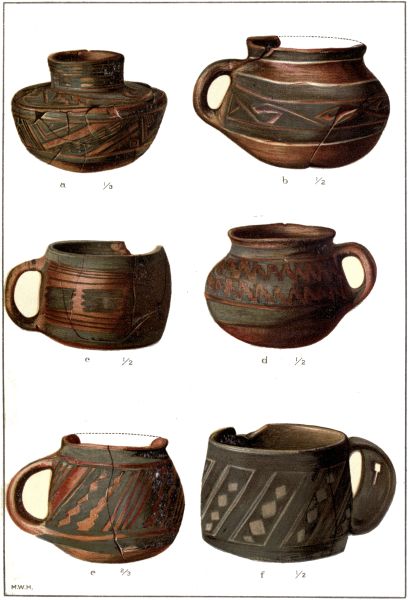 PL. CXI—
VASE AND MUGS FROM THE WESTERN MOUNDS OF AWATOBI