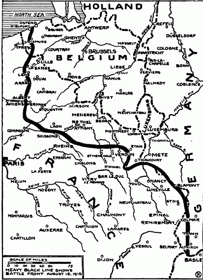 WESTERN BATTLE FRONT, AUGUST, 1916