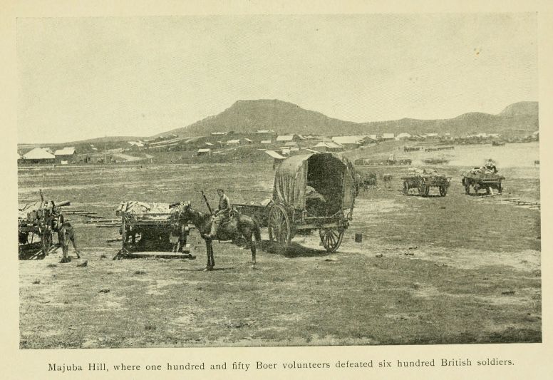 Majuba Hill, where one hundred and fifty Boer volunteers defeated six hundred British soldiers.