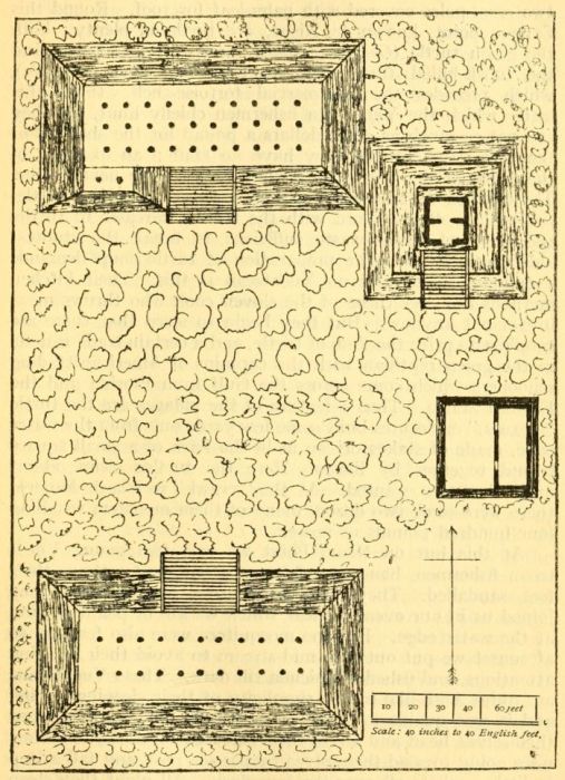 PLAN OF CANCUN RUINS.