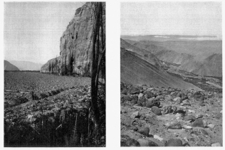 Fig. 155—Steep walls in the Majes Valley below Cantas
and the abrupt termination against them of a deep alluvial fill.