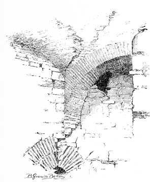 Theodosian Wall—a Broken Tower (inside).

We must turn away from the vaults of the ruined tower, and leave it as a
symbol of the decay that eats out the heart of all nations who forget
that their country’s greatness was built up only by the self-sacrifice
of former generations.