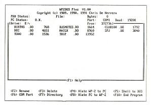 Actual WP-2 Screen