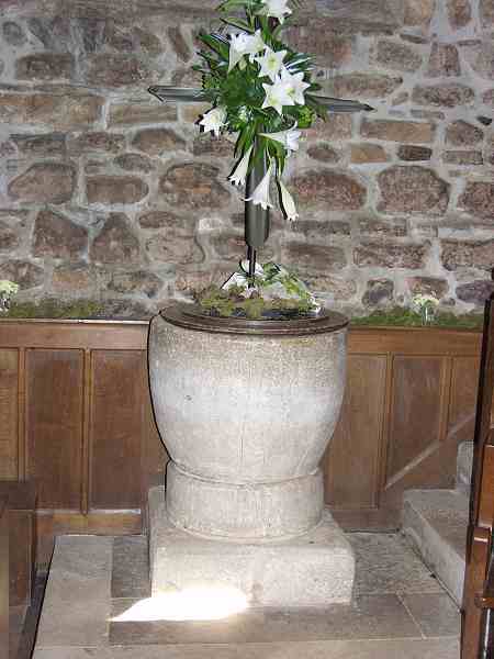 Plain font, with floral decoration!