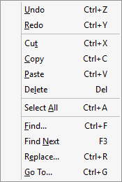 Edit menu